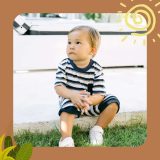 Litoli T-Shirt Short Sleeves Navy Salur Putih