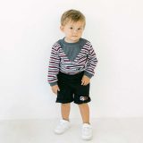 Litoli T-Shirt Long Sleeves Abu Salur Maroon Putih